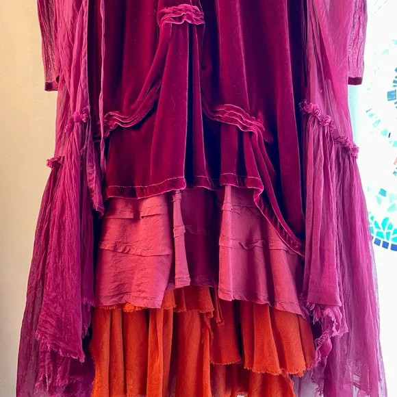 Homefrocks Silk Velvet Womens Tunic High Low Hemline - Picture 12 of 15